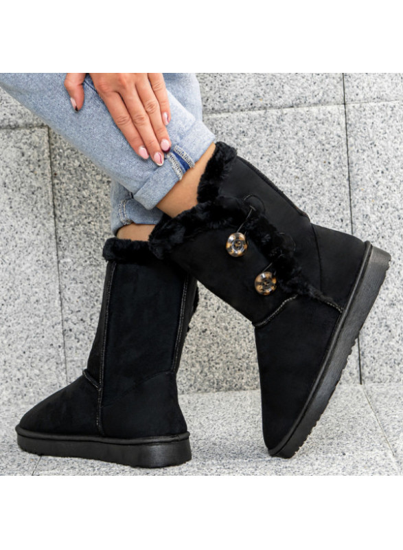 Czarne Winter Boots Furre