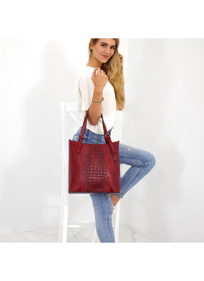 Czerwona Torebka damska Shopper