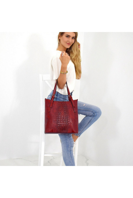 Czerwona Torebka damska Shopper