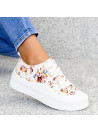 Białe Flower Sneakersy Alkmene / Buty Sportowe