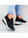 Czarne Buty Sportowe Sneakersy Rachel zdobione Cyrkoniami