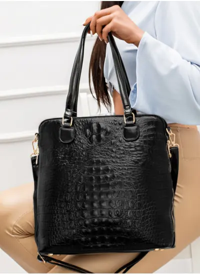 Czarna Torebka damska Shopper