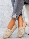 Beżowe Espadryle Balerinki Boho Enelda