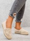 Beżowe Espadryle Balerinki Boho Enelda