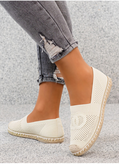 Beżowe Espadryle Balerinki Trish