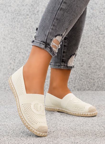 Beżowe Espadryle Balerinki Trish