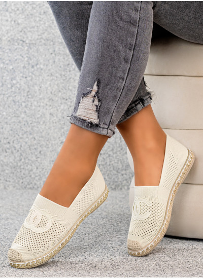 Beżowe Espadryle Balerinki Trish