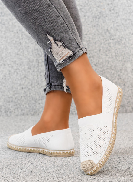 Białe Espadryle Balerinki Trish