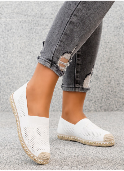 Białe Espadryle Balerinki Trish