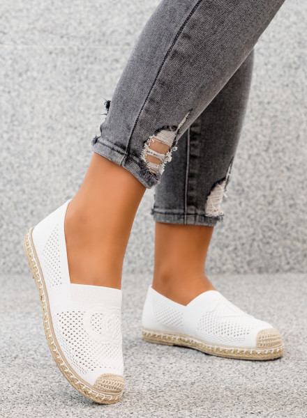 Białe Espadryle Balerinki Trish