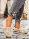 Beżowe Espadryle Balerinki Boho Enelda