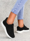 Czarne Sneakersy Buty Sportowe Damskie Meg