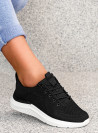 Czarne Sneakersy Buty Sportowe Damskie Meg