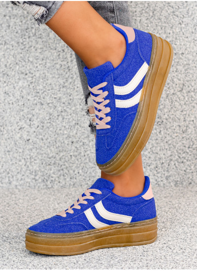 Niebieskie Sneakersy Buty Sportowe Agnes