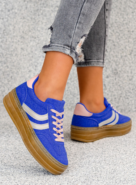 Niebieskie Sneakersy Buty Sportowe Agnes