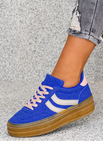 Niebieskie Sneakersy Buty Sportowe Agnes