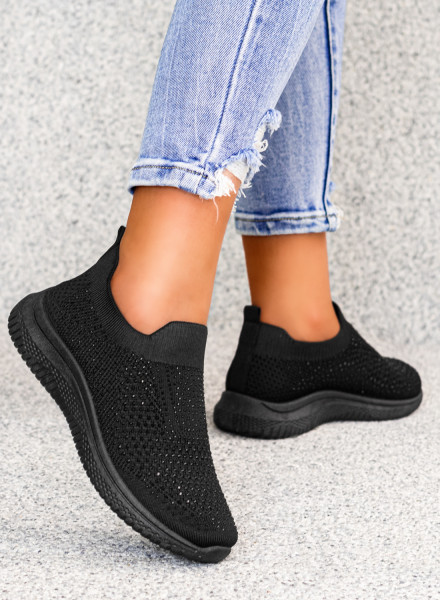 Czarne Sneakersy / Buty Sportowe Damskie Lumen