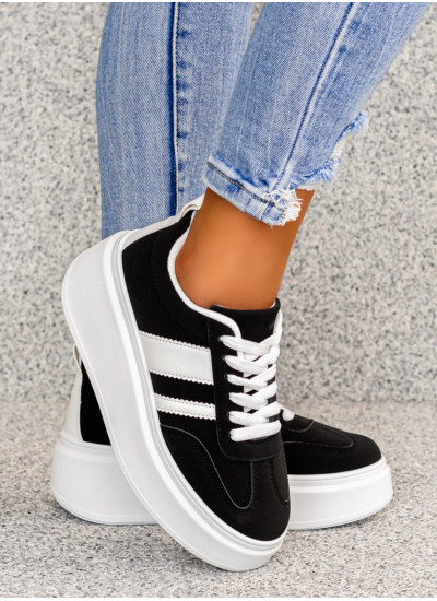 Czarne Sneakersy Buty Sportowe Sonia