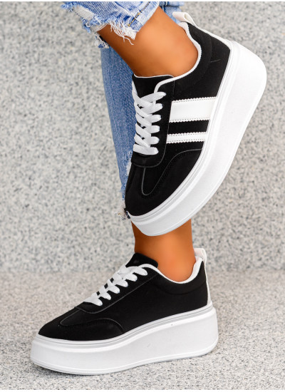 Czarne Sneakersy Buty Sportowe Sonia