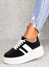 Czarne Sneakersy Buty Sportowe Sonia