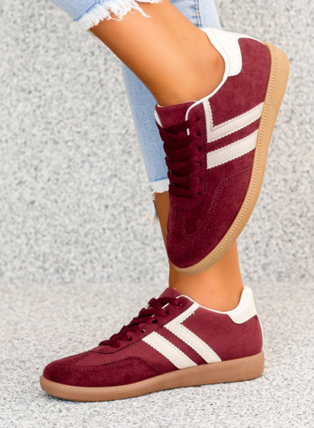 Bordowe Sneakersy Buty Sportowe Alana