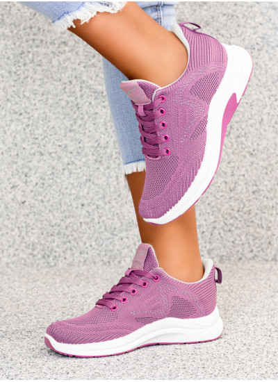 Fioletowe Sneakersy Buty Sportowe Damskie Ariana